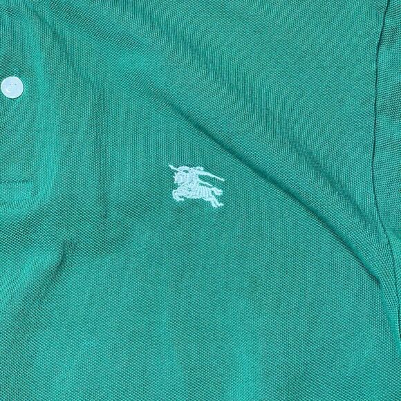 Y2K Burberry Green Polo Shirt Men’s Medium - Picture 4 of 7